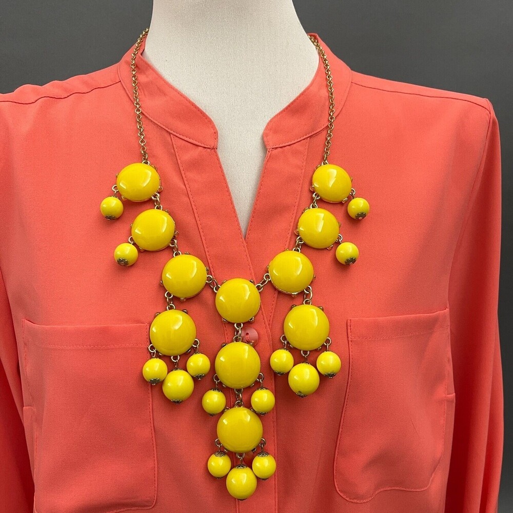Yellow Gold-tone Women's Fashion Bib Necklace